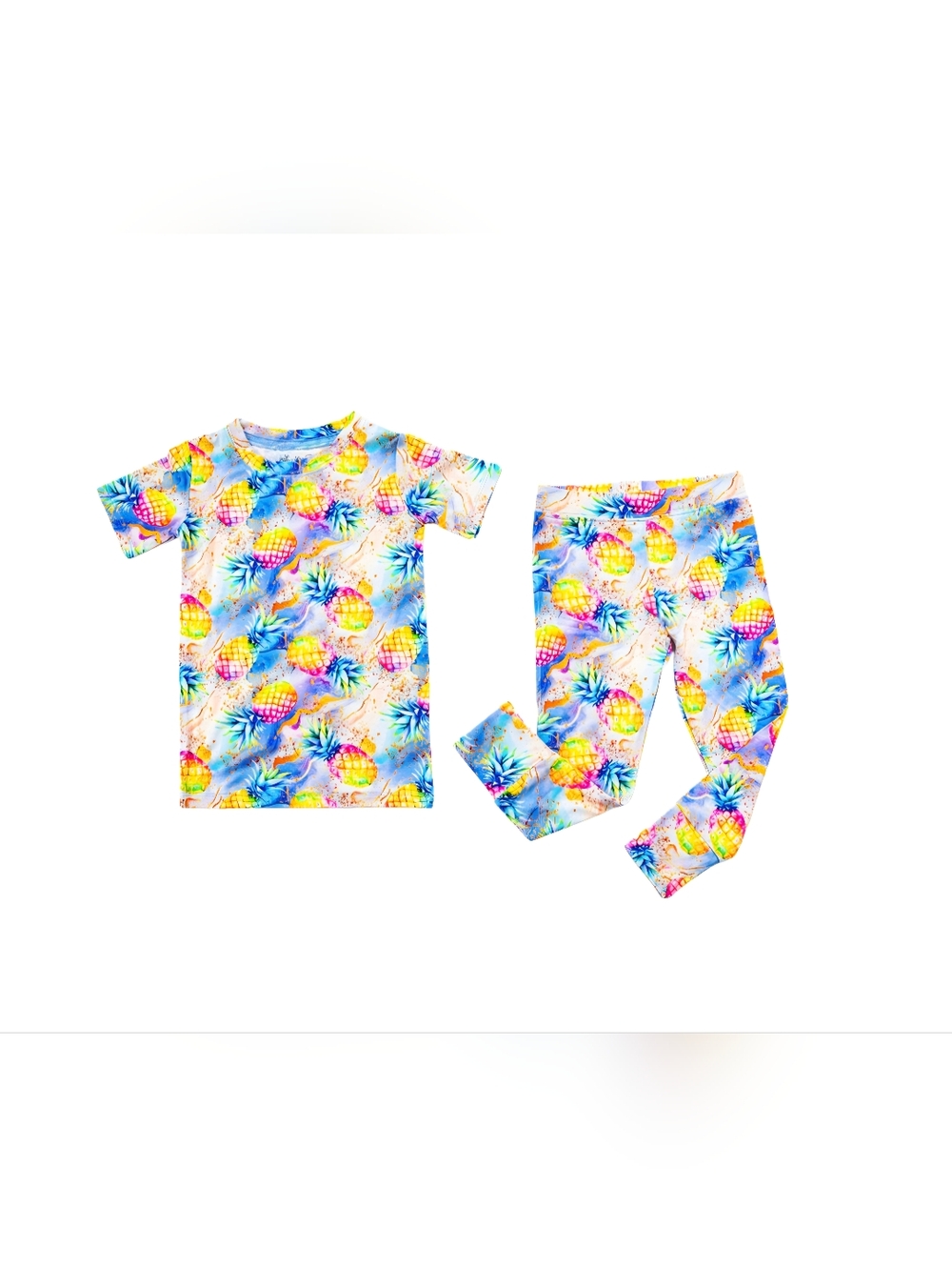 Glimmers Clothing Pineapple Possibilities Bamboo PJs Unisex Size 4T NWT